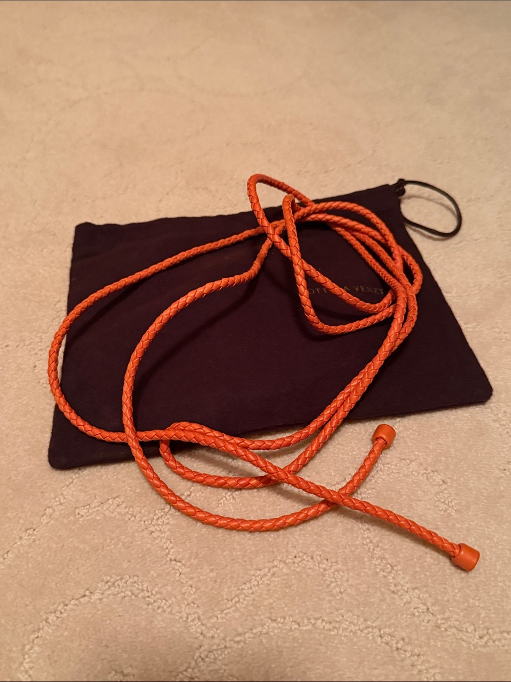 Bottega Veneta Signature Orange Braided Leather Wrap Belt